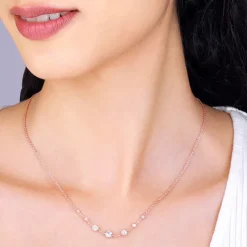Rose Gold Stoned Necklace
