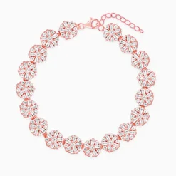 Rose Gold Studded Flower Bracelet