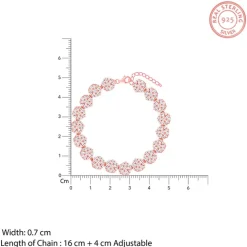 Rose Gold Studded Flower Bracelet