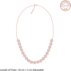 Rose Gold Studded Flower Necklace