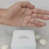 Rose Gold Studded Infinity Heart Pendant