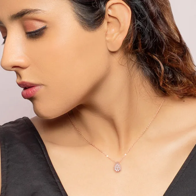 Rose Gold Studded Swayer Necklace