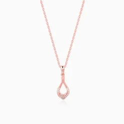 Rose Gold Stylish Drop Pendants With Link Chain