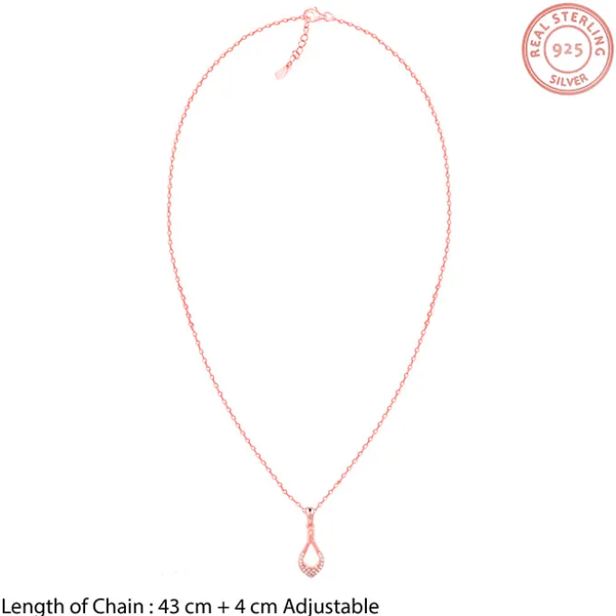Rose Gold Stylish Drop Pendants With Link Chain