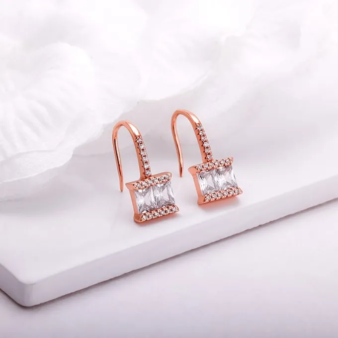Rose Gold Sugar Crystal Earring