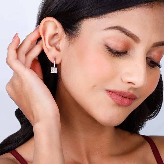 Rose Gold Sugar Crystal Earring