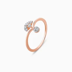 Rose Gold Sun Dangler Diamond Ring