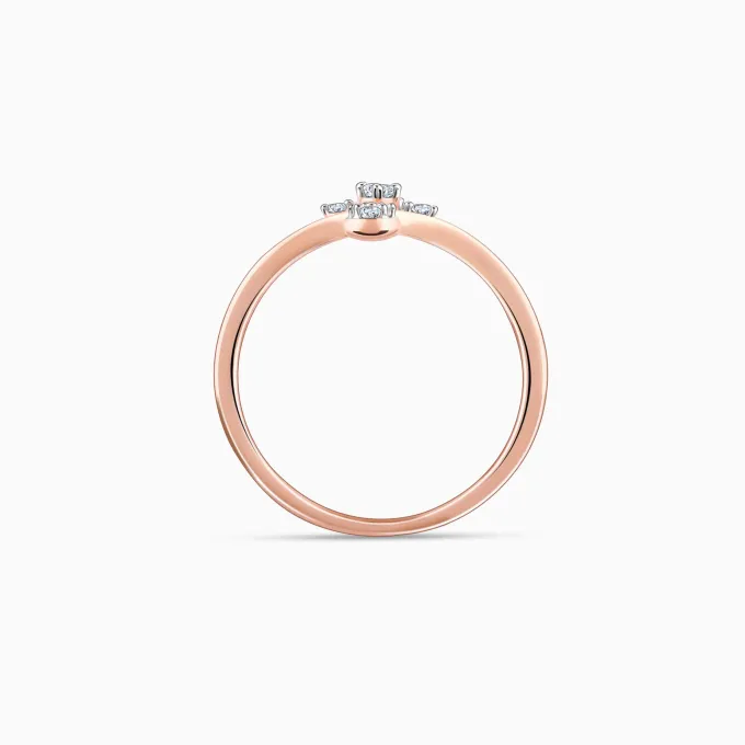 Rose Gold Sun Dangler Diamond Ring