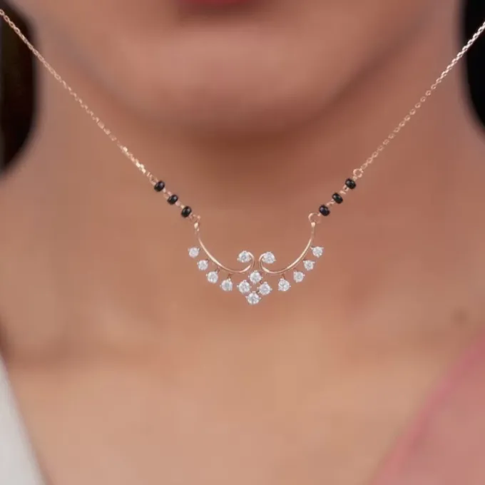 Rose Gold Sunetra Diamond Mangalsutra