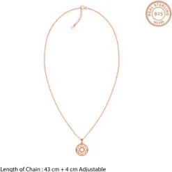 Rose gold Sunpetal Filigree Pendant With Link Chain