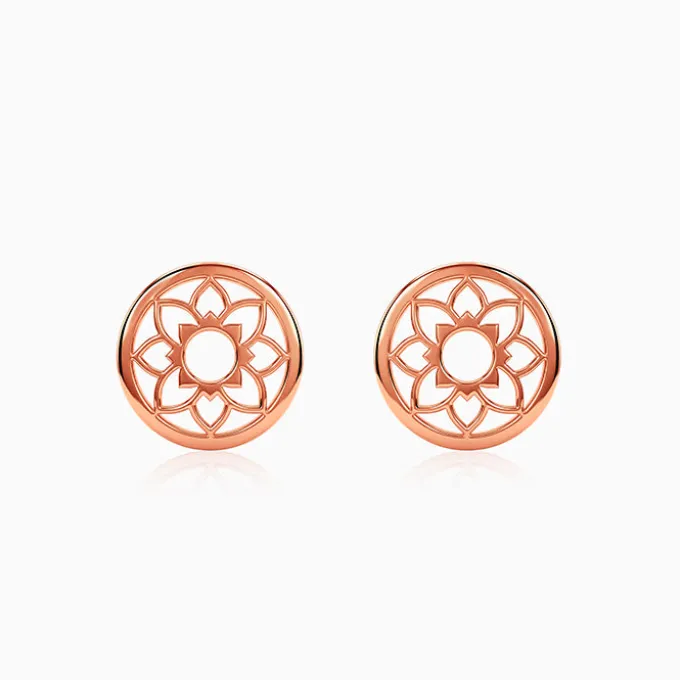 Rose Gold Sunpetal Filigree Earrings