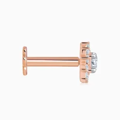 Rose Gold Sunstar Lab Grown Diamond Nose Pin