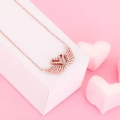 Rose Gold Swan Love Necklace