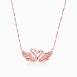 Rose Gold Swan Love Necklace