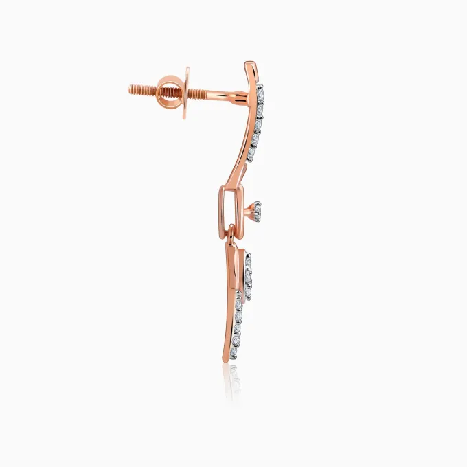 Rose Gold Swanky Diamond Earrings