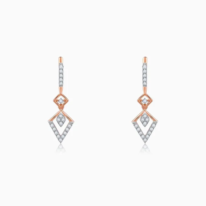 Rose Gold Swanky Diamond Earrings