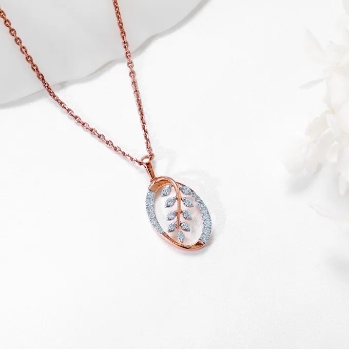 Rose Gold Sweet Alyssum Lab Grown Diamond Pendant