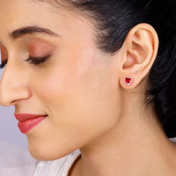 Rose Gold Take Me to Your Heart Studs