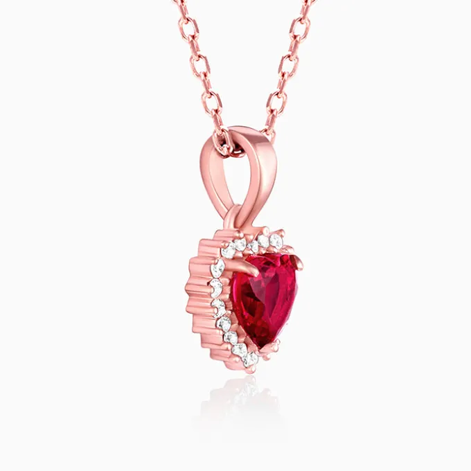 Rose Gold Take Me to Your Heart Pendant With Link Chain