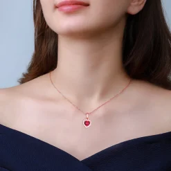 Rose Gold Take Me to Your Heart Pendant With Link Chain