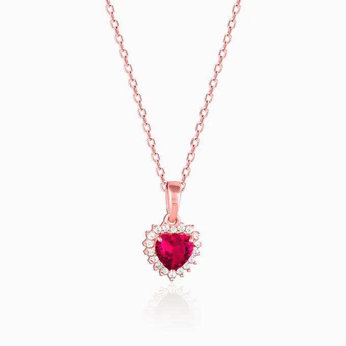 Rose Gold Take Me to Your Heart Pendant With Link Chain