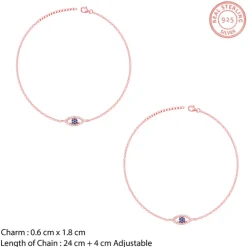 Rose Gold The Evil Eye Anklet