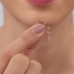 Rose Gold Three Graces Lab Grown Diamond Earrings