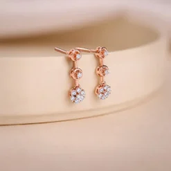 Rose Gold Three Graces Lab Grown Diamond Earrings