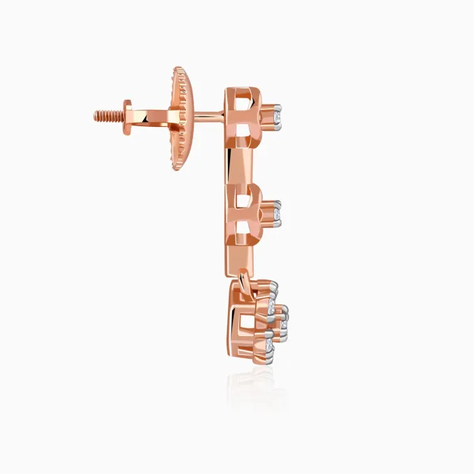 Rose Gold Three Graces Lab Grown Diamond Earrings