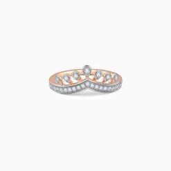 Rose Gold Tiara Crown Lab Grown Diamond Ring