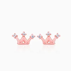 Rose Gold Tiara Stud Earrings