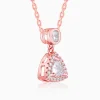 Rose Gold Tirangular Halo Necklace