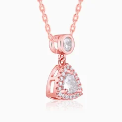 Rose Gold Tirangular Halo Necklace