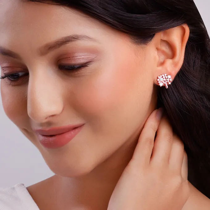 Rose Gold Tree of life Earrings