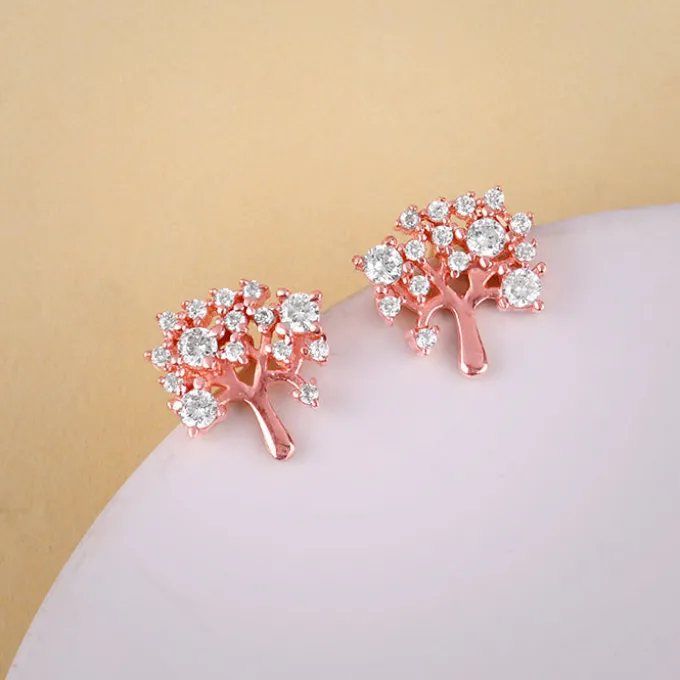 Rose Gold Tree of life Earrings
