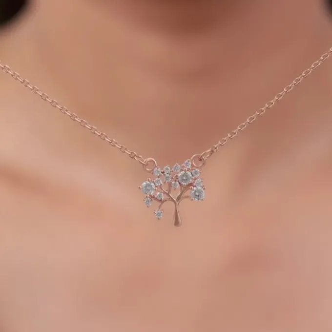 Rose Gold Tree of Life Necklace