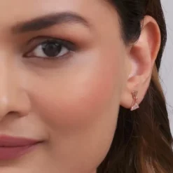 Rose Gold Triangular Elegance Earrings