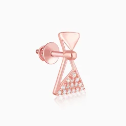 Rose Gold Triangular Elegance Earrings