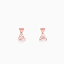 Rose Gold Triangular Elegance Earrings