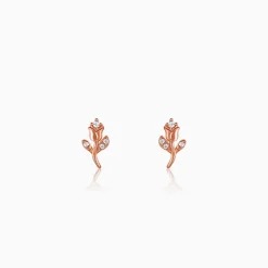 Rose Gold Tulip Stud Earrings