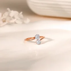 Rose Gold Twain Bouquet Lab Grown Diamond Ring