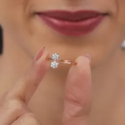 Rose Gold Twain Bouquet Lab Grown Diamond Ring