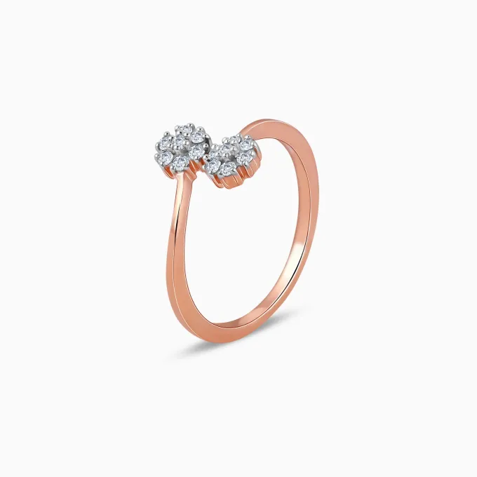 Rose Gold Twain Bouquet Lab Grown Diamond Ring
