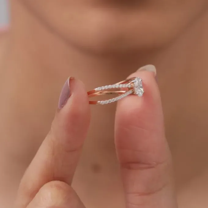 Rose Gold Twilight Celeste Lab Grown Diamond Ring