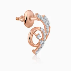 Rose Gold Twilight Swirl Lab Grown Diamond Earring