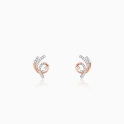 Rose Gold Twilight Swirl Lab Grown Diamond Earring