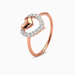 Rose Gold Twinkling Heart Lab Grown Diamond Ring (Size 12)