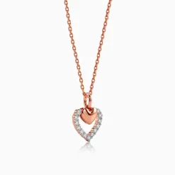 Rose Gold Twinkling Heart Lab Grown Diamond Pendant
