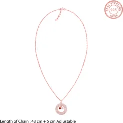 Rose Gold Two Hearts Becoming One Pendant With Link Chain