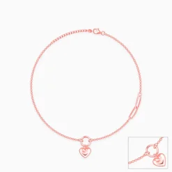 Rose Gold Unwavering Heart Anklet